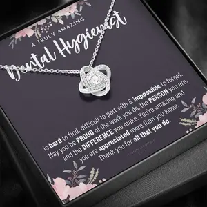 Gift For Female Dental Hygienist, Dental Hygienist Gift, Dental Hygienist Appreciation Gift, Birthday, Love Knot Necklace