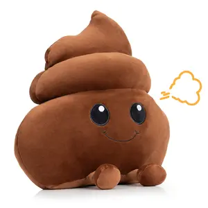 Poop Emoji Fart Noise Maker - Large 11” Plush Toy Makes 20 Hilarious Farting Sounds - Funny Gag Gift for Friends and Coworkers