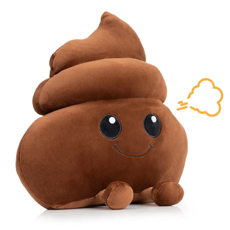 11-in Stuffed Poop Emoji Fart Noise Maker - Soft Cuddly Twiddler Toy, 20 Hilarious Fart Sounds, Stocking Stuffers, All Ages Birthday Funny Gag Gift, Plush Novelty Toy
