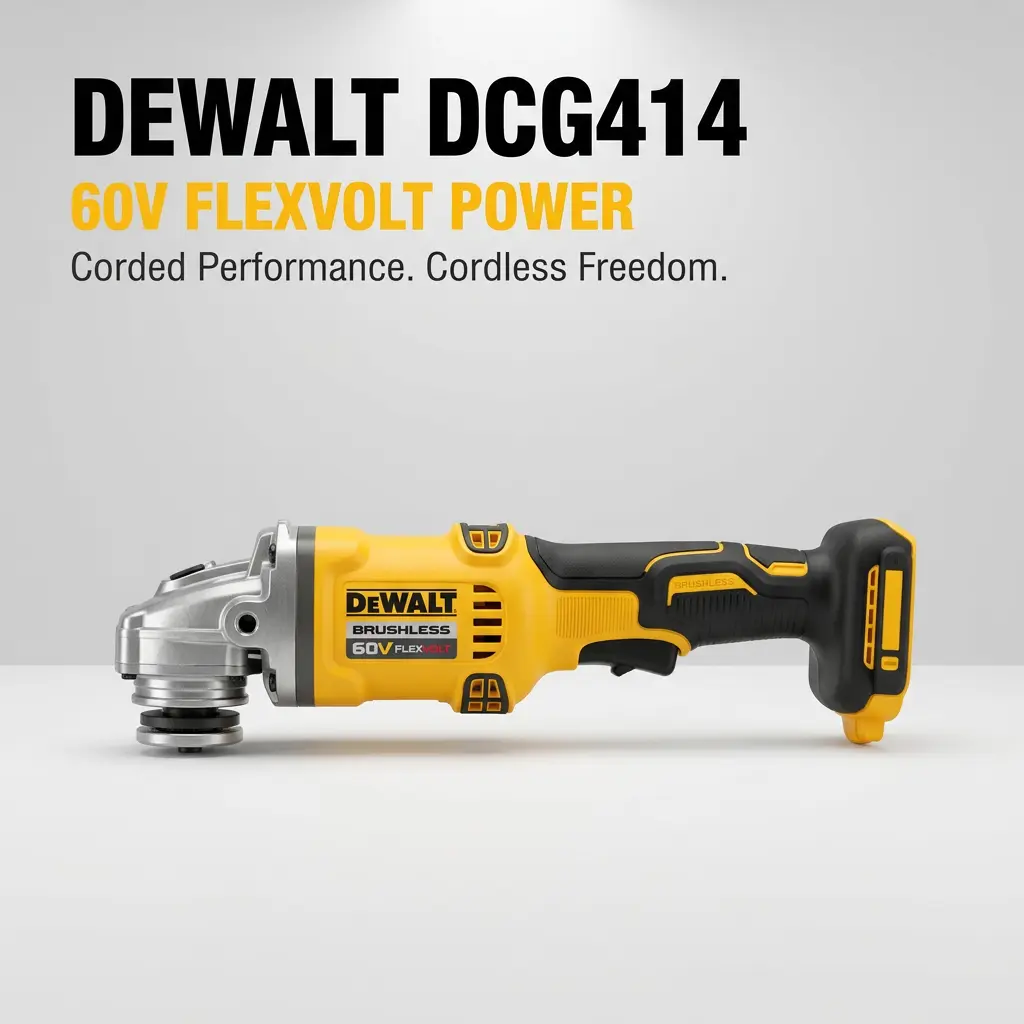 DEWALT DCG414 Cordless Angle Grinder, Professional 125mm Disc Power Tool with 9000 rpm max No-Load Speed for Cutting, Grinding, Sanding, Compatible with Wire Brush Attachments