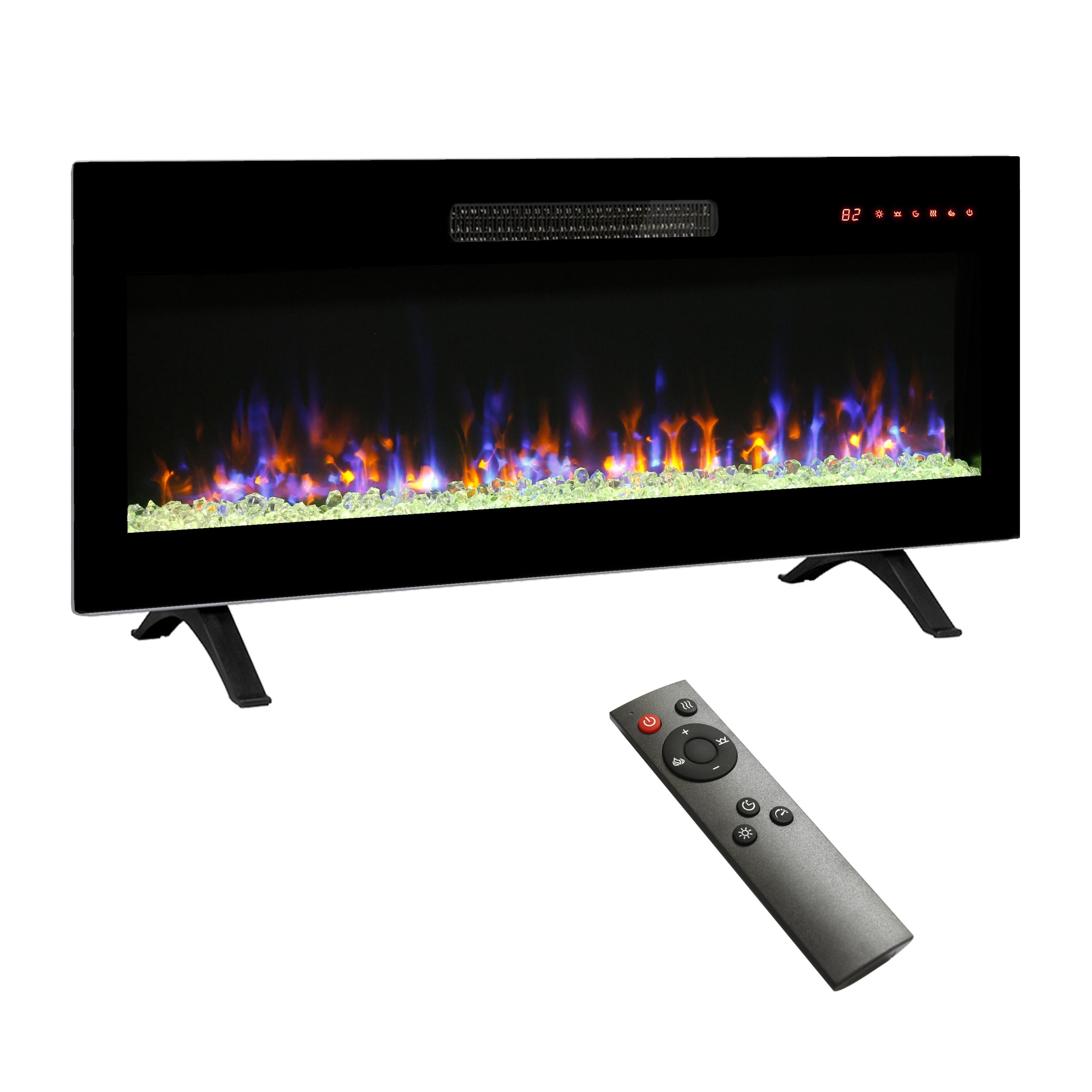 Eyisean 36"/42" Electric Insert Fireplace Heater, Wall-Mounted Recessed Thin Tempered Glass Fireplace with Remote Control & LED Light, 1400W Heat & Adjustable 16 Flame Colors, 3 Display Styles and Timer for Living Room, Bedroom Eyisean 36"/42" Electric Insert Fireplace Heater, Wall-Mounted Recessed Thin Tempered Glass Fireplace with Remote Control & LED Light, 1400W Heat & Adjustable 16 Flame Colors, 3 Display Styles and Timer for Living Room, Bedroom