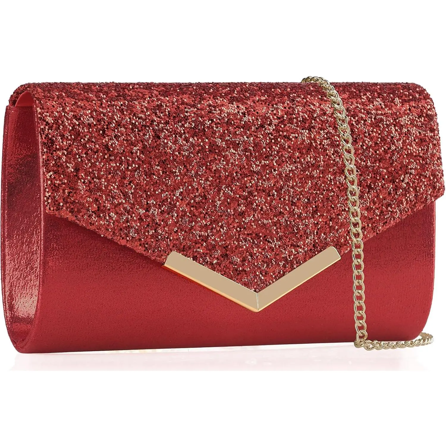 Glitter Clutch Purse for Women - Sparkly Evening Bag Envelope Handbags for Party, Wedding, Prom