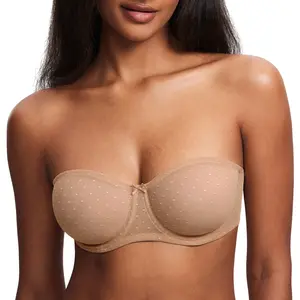 Women's Sexy Mesh Strapless Bra See Through No Padded Lightweight Breathable Fabric Summer Womenswear