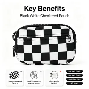 Women's Compact Clutch Wallet - Minimalist Everyday Nylon Zipper Purse with 3 Pockets and ID Window