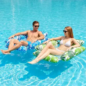 Inflatable Pool Floats Adult, 2Pack/1Pack 4-in-1 Pool Hammock Float Chair, Inflatable Hammock Floaties for Adults for Summer Lake Rafting, Swimming Pools, and Lake Beach Parties