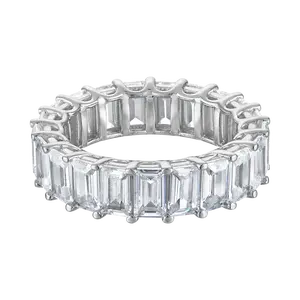 Emerald Eternity Band Ring, CZ