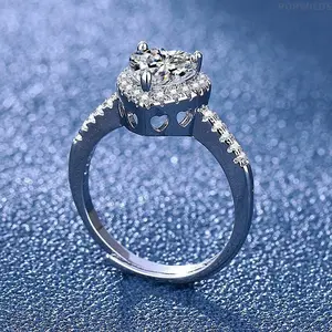 Women's Handmade Heart Diamond Ring Set, Sweet-Styled Costume Jewelry for Casual Outfits, Versatile Daily Matching & Year-Round Gift Options