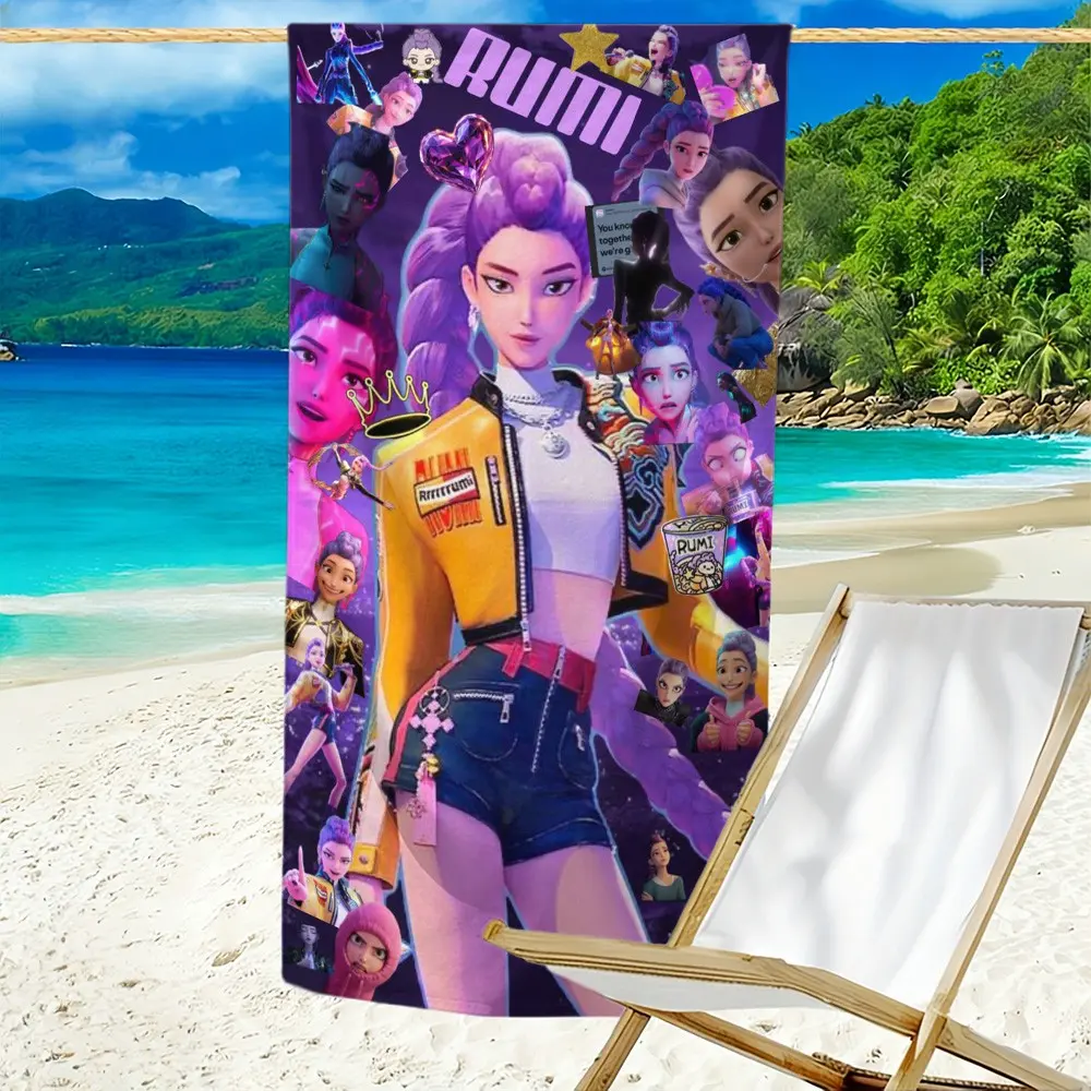 K-Pop Glitter Bath Towel, Soft Microfiber Fabric, Quick-Dry and Absorbent, Perfect for Beach Pool Bathroom, Ideal Gift