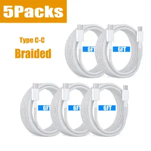 JOZASHON USB C Braided Cable 6FT USB C to USB C Cable 60W(3A) Nylon Braided Type C Fast Charging Cord for iPhone 16/16 Plus/16 Pro Max/15/15 Plus/15 Pro Max,MacBook Pro, iPad Pro Air, Samsung S24/S24 Ultra/S23 for Electronic Smartphone and Cellphone