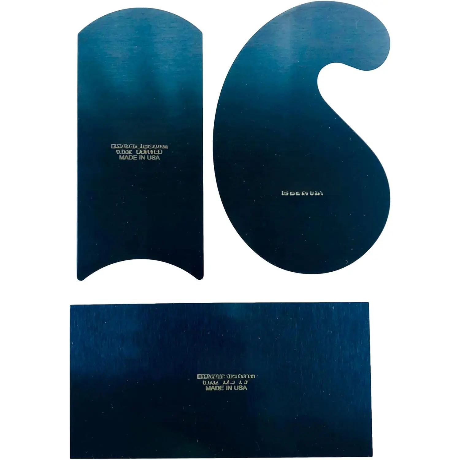 Blue Curved Cabinet Scraper Cards - Cabinet Scraper for Woodworking, Card Scraper  for Precision and Fine Finishes - Ideal  for Woodworking Projects -  (Set of 3)