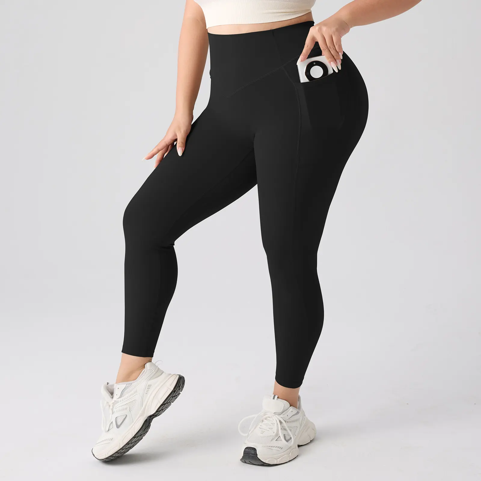 Women's High-Waisted Black Leggings with Pocket for Fitness & Daily Wear Comfortable & Stylish
