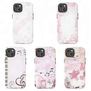 Pink Music Note & Piano Phone Case|Piano Key & Floral Swirl Design Aesthetic Protective Cover For iPhone 17 Pro Max 16 15 14 13 12 11 for Samsung S21 S22 S23 S24 S25 S26 Phone Case|Tough Phone Case|gift for him for her|Best Gift