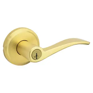 Kwikset 5057287 1.75 in. KW1 Sedona Transitional Satin Brass Entry Lever