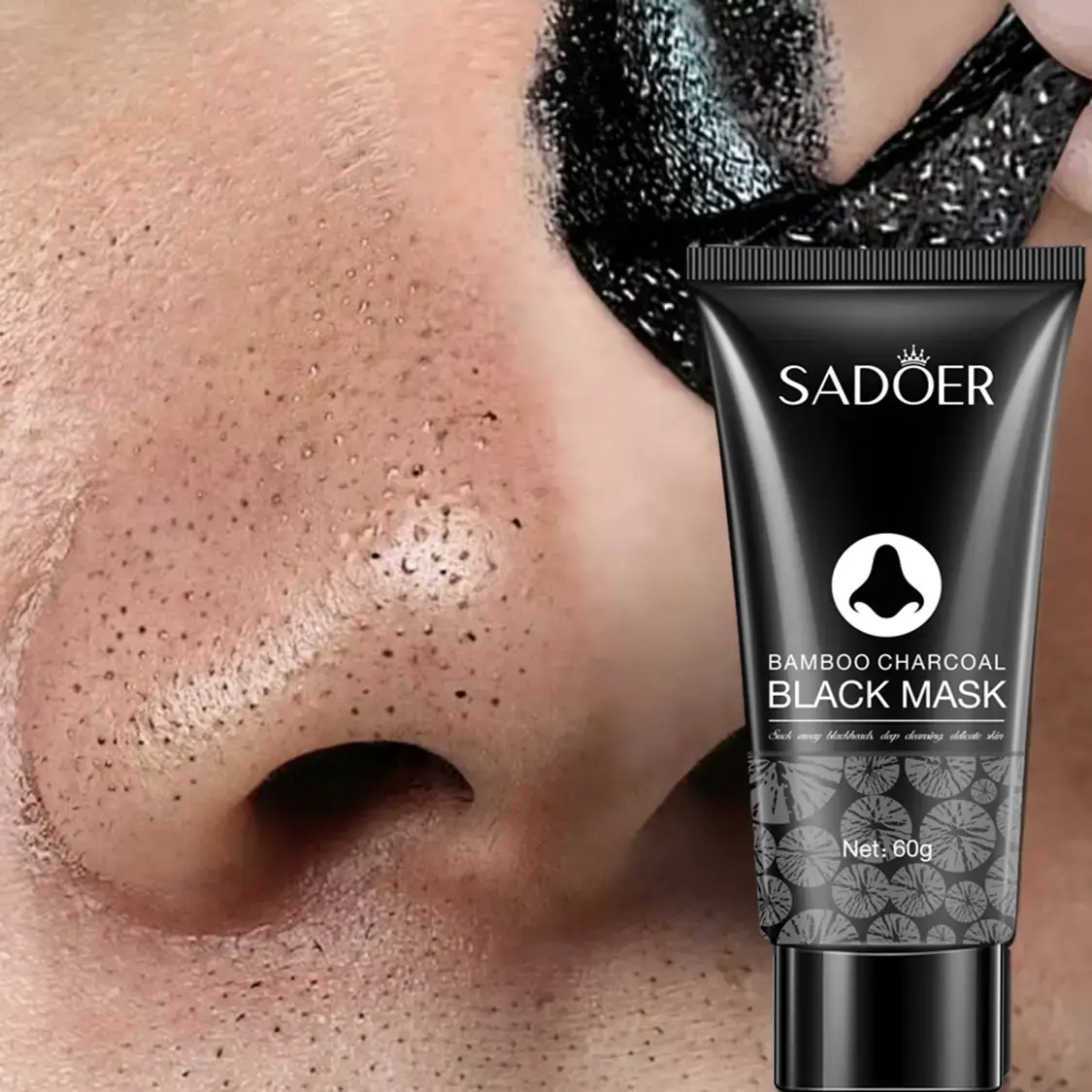 Bamboo Charcoal Facial Mask 60g -Blackhead Clean Pore Cleansing PurifyingExfoliating Super Moisture Peel Skincare forRadiance Hvdration -Outdoorfun Gentle
