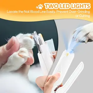 2-in-1 Dog Nail Grinder & Dog Nail Clippers Trimmers for Large Medium Small Dogs Cats Pets Claw Trimmer Quick Sensor and Safety Guard USB Rechargeable with LED Light (White) Grooming Electric