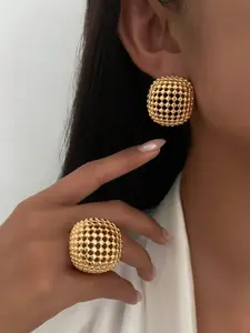 Women's Geometric Hollow Out Design Zinc Alloy Earrings Set, Casual All-Season Jewelry Accessories, Unique Baroque Style Ear Studs, Stylish Jewelry, Fashionable Jewelry Accessories