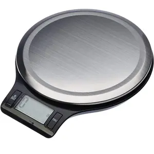 Digital Kitchen Scale with LCD Display, Batteries Included, Weighs up to 11 lbs, Black and Stainless Steel