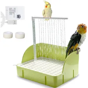 Automatic Parakeet Bird Bath with Pump, Large Bird Shower Fountain Indoor Bathtub with Running Water, Parrot Bath Tub Faucet for Pet Birds, African Grey, Cockatiel, Conure, Budgie, Lovebird, Bird Supplies