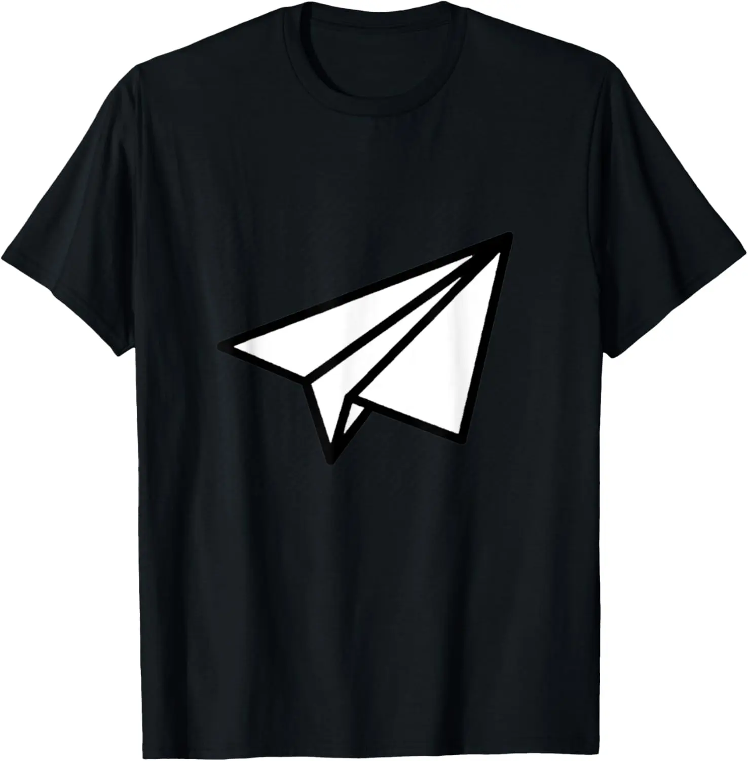 Women's 100% Cotton Short-Sleeve Round Neck Casual Lady Streetwear Top with Distressed Paper Plane Graphic T-Shirt