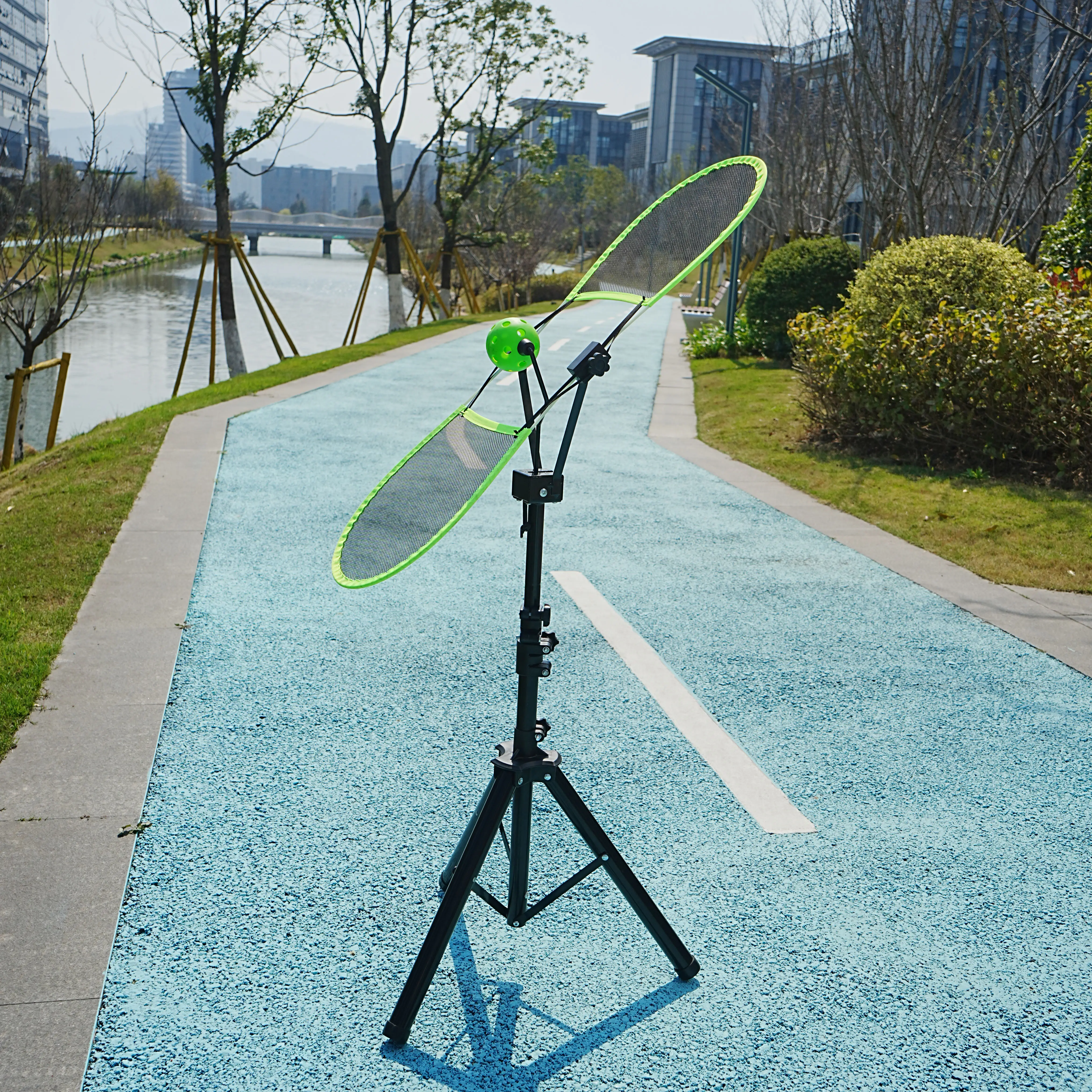 POSBOLL Pickleball Upward Spin Trainer - Compact and Effective, Height-Adjustable Sports Device with All-Ages Fit (5 Yrs Old to 7 ft Tall), Enhances Control, Improves Accuracy, Rainy Days Compatible, Outdoor Limited Court Use