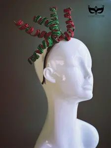 Christmas Curl Ribbon Fascinator Hat