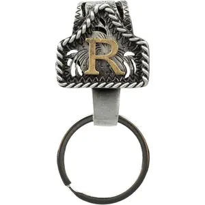 XZYLY Vintage Western Cowboy Letter Keychain,Handmade Metal A-Z Initial Key Chain Clip,Personality key holder for Pocket&Bag