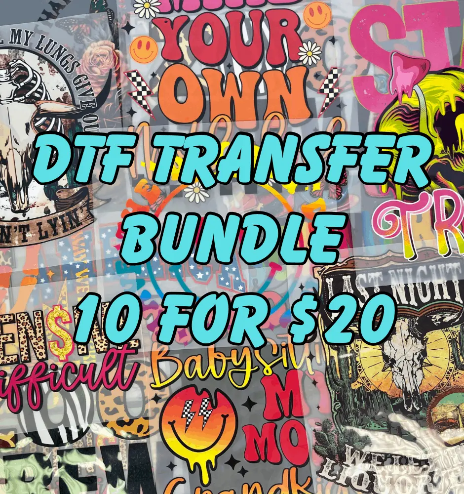 Pro Blanks DTF Transfer 10-Pack Bundle - Adult-Size, Full-Color Vibrant Prints, Heat Press-Compatible Durable Apparel Transfers, Ready-to-Press for Cotton & Any Fabric, Ideal for DIY Enthusiasts