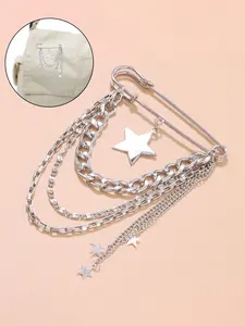 Vibrant Star-Shaped Fringe Pendant, Fashion Brooch Inspired by Bags, Creative Design, Fun Pin Details, Hip-Hop Style Keychain Accessory, Decoration Gift