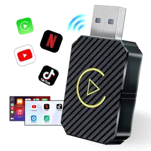 2-in-1 Wirefree Carplay Adapter for Apple Android, Carplay Dongle Connectivity, adapter for fast and stable wireless CarPlay, suitable for factory wired CarPlay, converts wired to wireless car electronic accessories