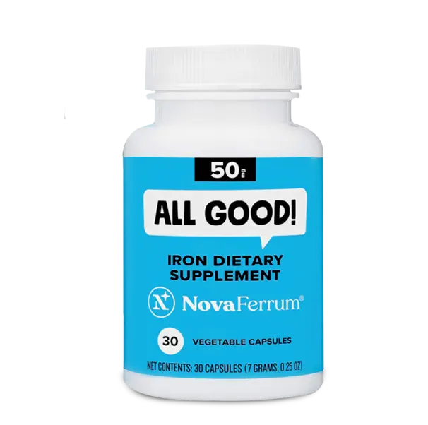 NovaFerrum All Good - 50MG Iron Capsule Supplements for Adults
