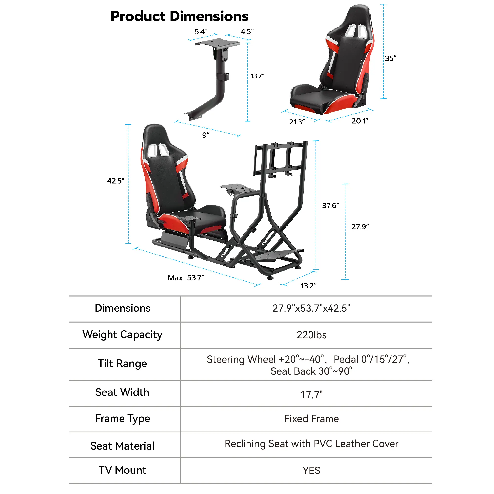 Red Cockpit + TV Mount