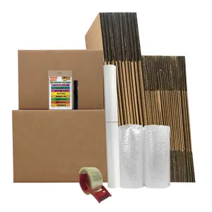 UBMOVE Smart Moving Bigger Boxes Kit #3 34 Boxes & Supplies 22 Medium 12 Large Moving Boxes Packing Tape Bubble Wrap Wrapping Paper