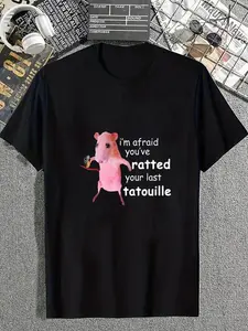 cotton Funny Pink Rat I'm Afraid You've Ratted Your Last Tatouille T-Shirt casual Fashion graphic tees for women
