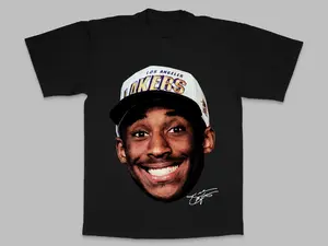 Kobe Bryant Big Face Lakers Tshirt. 5.5 oz Heavy Cotton Tshirt Great Quality