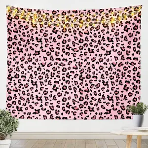 Pink Leopard Print Tapestry,Wall Hanging,Wild Animal Cheetah Print Tapestry,Africa Wildlife Wall Blanket,Decor Room Decoration Lightweight Multicolor