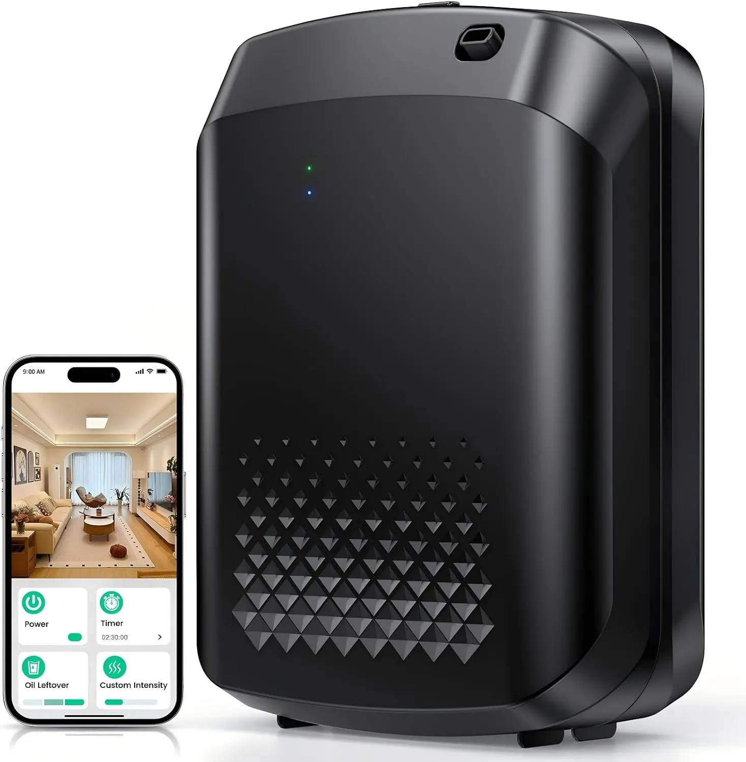 Waterless Essential Oil Diffuser 3000 Sq.Ft Coverage for Large Home Hotel Office, 400ml Cold Air Scent Machine for Aromathrapy, Bluetooth App Control, Quiet Aroma Diffuser Wall Amount Christmas Gift