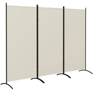 HOMCOM 3 Panel Room Divider, 6 Ft Tall Folding Privacy Room Separator, Freestanding Partition Wall Divider for Indoor, Home Office, Light Grey