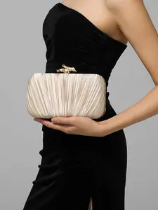 1pc  Ladies' pleated hand-held dinner bag, banquet bag, ladies' socialite evening dress bag, wedding evening dress bag, fashionable and exquisite ladies' hand-held bag