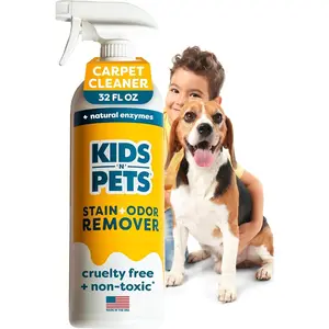 Instant All-Purpose Stain & Odor Remover Permanently Eliminates Dog Pee Cat Urine Smells Spots from Home Carpet Couch Furniture Mattress Fabric, Non-Toxic Child Safe 32oz