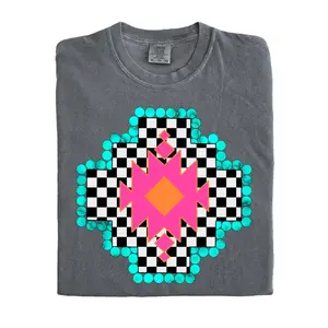 Chekered Southwestern Graphic Tshirt