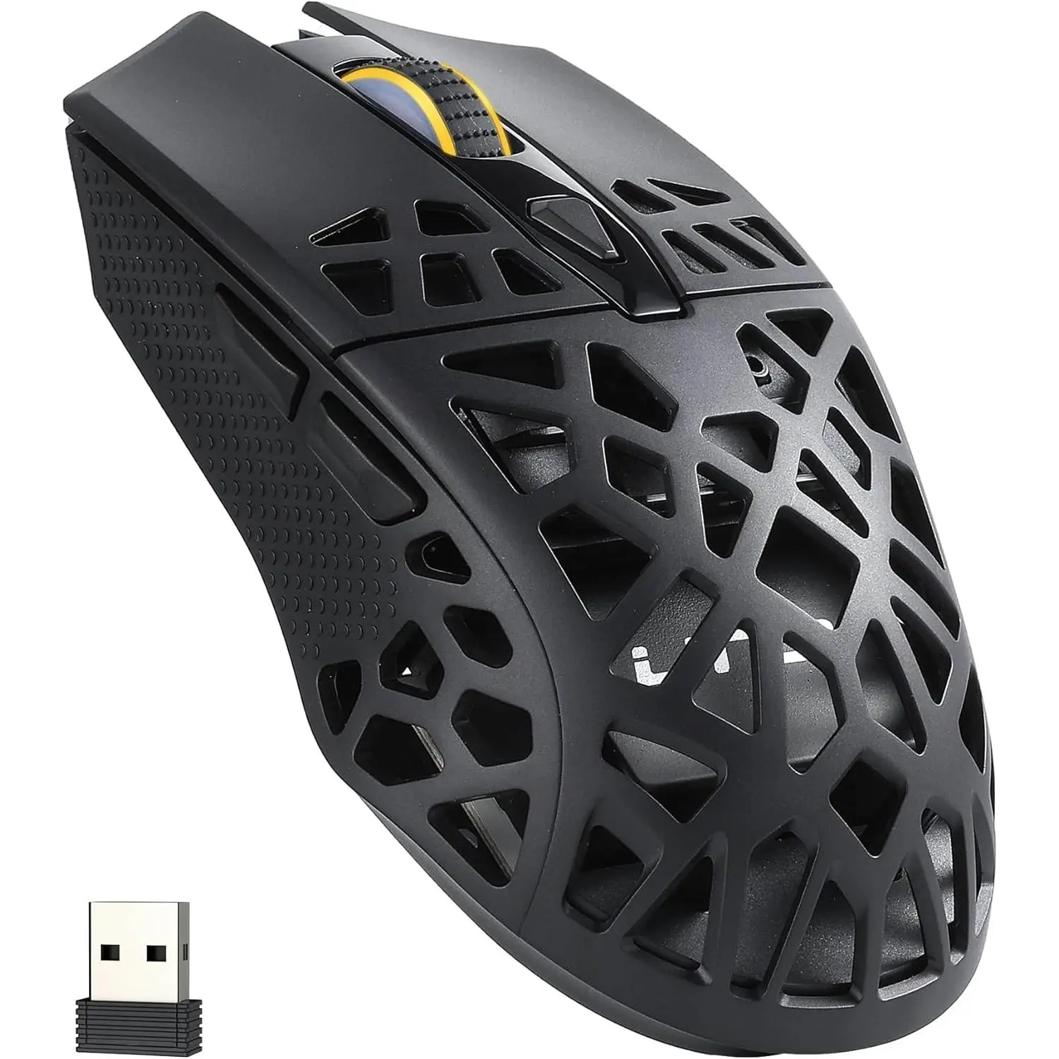 GM023 Tri-Mode  Gaming , 79g Ultra-Light Honeycomb  Gaming , 2.4Ghz/BT/Wired, 6-Level DPI 4800, 6 Programmable Buttons, Pro Software