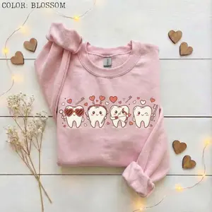 Dentist Valentine’s Day Sweatshirt, Orthodontist Top, Cute Valentine Dentist Crewneck, V-Day Tooth Sweater, Dental Professional Gift, Valentine Dental Apparel