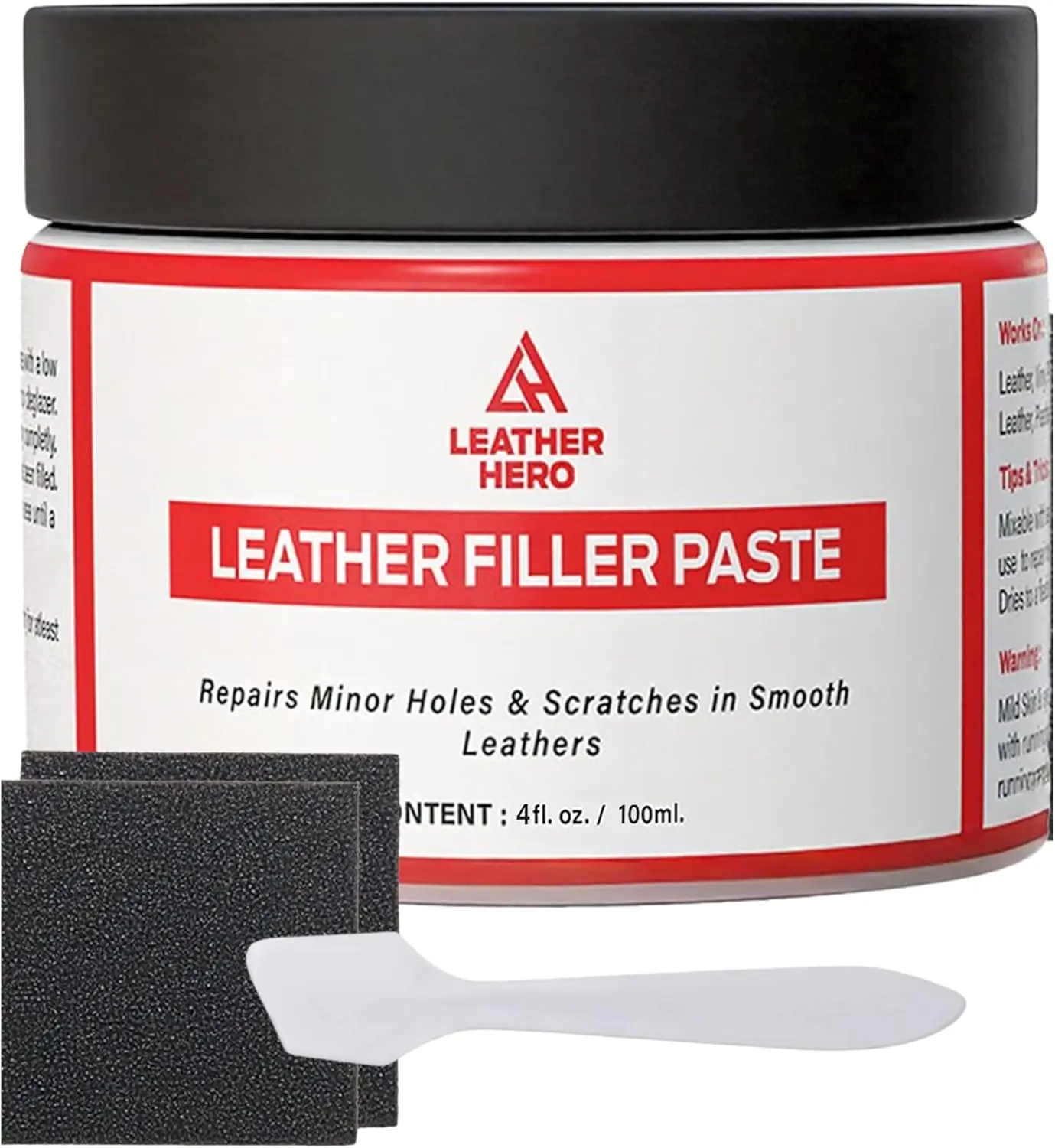 Leather Filler for Filling or Repairing Holes, Tears, Cracks, Scratches, for Leather Car Seats, Furniture, Shoes Flexible with Applicator (mL)