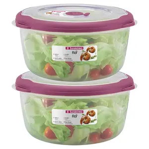 Tribello 10 Cup Food Storage Bowl with Lid, 2 Pack, Plastic Freezer Food Storage Container with Lids, Microwave/Dishwasher Safe, Steam Vent/Air-Tight Lid, 80 Oz