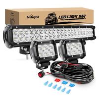 126W Light +2Pcs 18W LED Pods +Wiring Harness