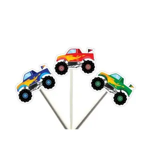 Monster Truck Cupcake Toppers, Monster Truck Cake Toppers, Monster Truck Birthday, Monster Truck Colorful - Item# 3820824P