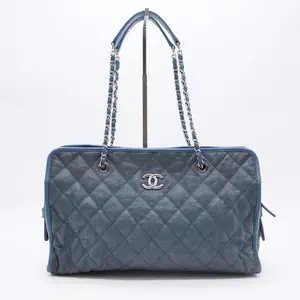 Pre-owned CHANEL Quilted Caviar Shoulder Bags French Riviera Tote Large