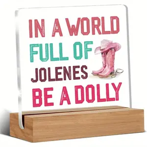 Country Dolly Themed Acrylic Plaque Gift, Ideal for Female Sisters Friends Music Lovers & Dolly Fans, Decorated Room Logo