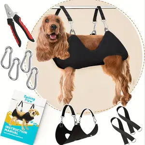 Sturdy & Safe Large Dog Grooming Hammock with Clips & Straps, Soft Comforting Harness + Nail Trimmer