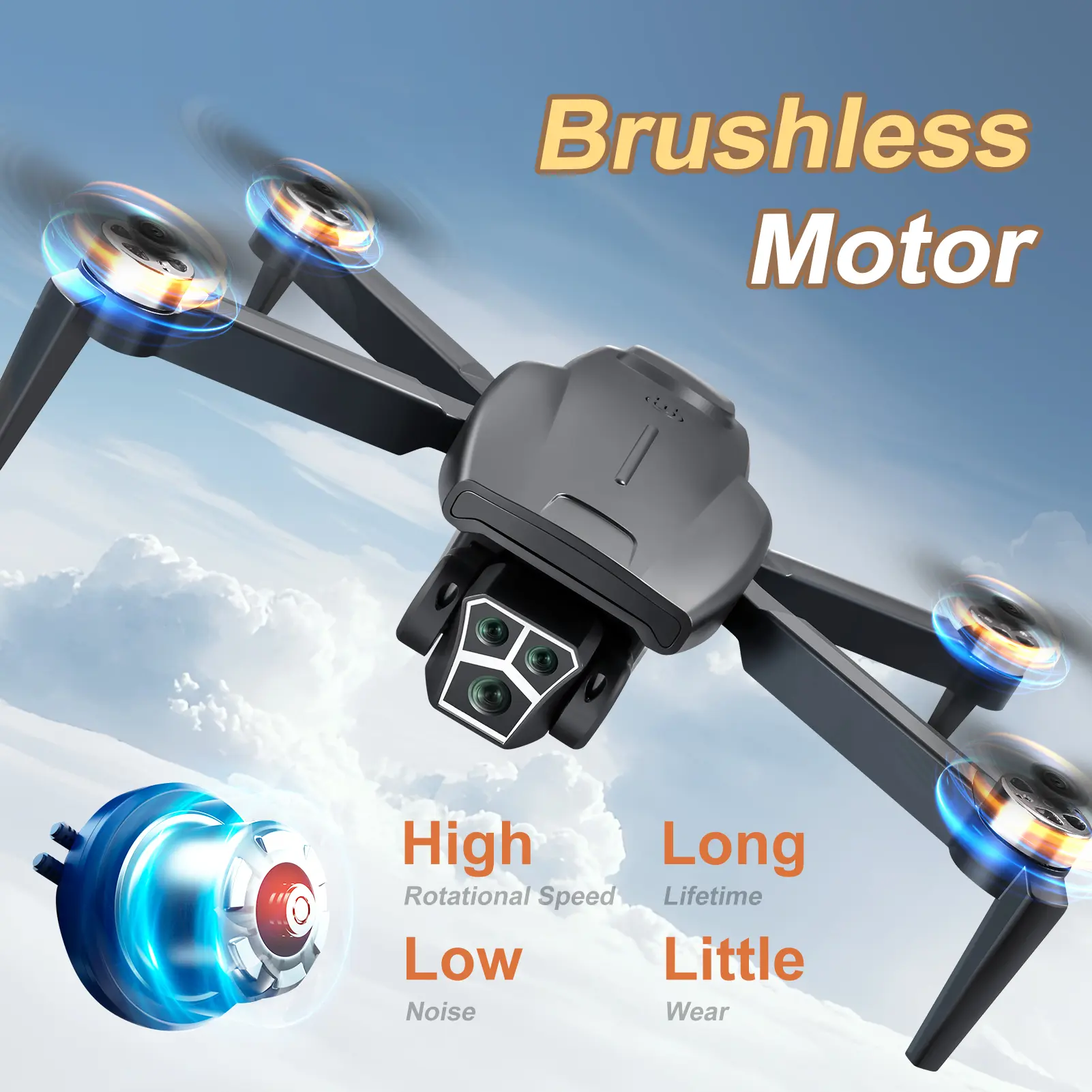 Foldable RC Quadcopter for Beginners, HD Dual Cameras Drone, Brushless Motor, Optical Flow Hovering, Obstacle Avoidance, Surround Flight, Headless Mode, Fast/Slow Speed Control, One Key Take Off, 2 Rechargeable Battery, Adjustable, Folding, Accessories, L